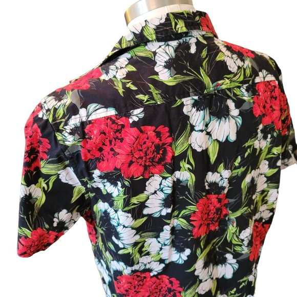 Zip Code Ricky Bingh Spring Blooms Hawaiian Shirt Mens Large Slim Fit JJ3007 - Picture 4 of 7